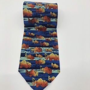 J. Garcia Men's silk Tie- Fish Design